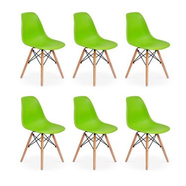 Imagem de Conjunto 6 Cadeiras Charles Eames Eiffel Wood Verde