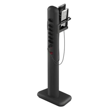 Imagem de Totem Elétrico Bivolt Com 6 Tomadas E 2 Saídas Usb E Usb-c Octoo Easyplug-usb-c Preto