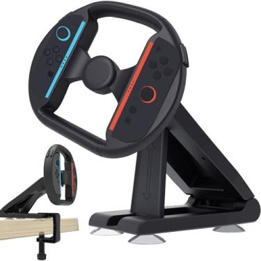Imagem de Volante de controle para Nintendo Switch 2 (2025) Suporte de volante para jogos, acessório de mesa com 4 ventosas de mesa e base de parafuso atualizada – para JoyCon 2 – Estabilidade aprimorada para