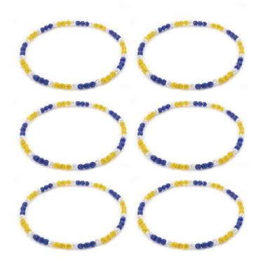 Imagem de Ansberta 6 peças de colar de contas de beisebol brilhante coleção gelo colar de beisebol presentes para fãs de times de beisebol, Large, Resina, Sem Pedra Preciosa