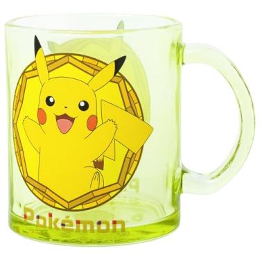 Imagem de Silver Buffalo Caneca de café Pokemon Sparkle Pikachu com moldura circular de vidro de 500 ml