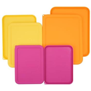 Imagem de Viotiin Tampa de armazenamento retangular de silicone com 3 xícaras, 6 xícaras, 11 xícaras, substituição para Pyrex 7210-PC, 7211-PC, 7212-PC (recipiente não incluído) Pacote com 6, pode ir ao