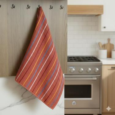 Imagem de Pano de Prato Atoalhado 100% Algodão Premium – Kit 3 Unidades Terracota Alta Absorção e Toque Macio