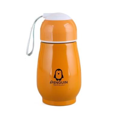 Imagem de Garrafa térmica portátil fofa com isolamento térmico de 300 ml para pinguim (laranja)