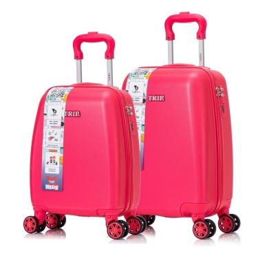 Imagem de Kit Malas Infantil Escola Bordo Roda 360° Acompanha Adesivos-Unissex