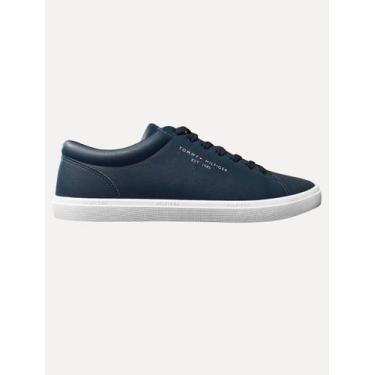 Imagem de Tênis Tommy Hilfiger Masculino Couro Harrison 5D5 Azul Marinho, 41