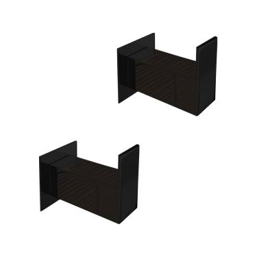 Imagem de Kit Cabide Gancho com 2 Unidades Para Toalha Aço Inox Linha Quadrada Preto Fosco