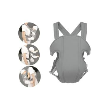 Imagem de Canguru Ergonômico para Bebê, Mochila Carregador Infantil com Alças Ajustáveis, Respirável 3D, Azul Marinho, Múltiplas Posições de Transporte (Cinza)