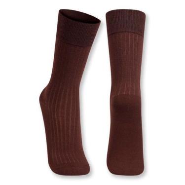 Imagem de Meia Cano Longo Social Lupo 01795-004 Masculina Canelada Modal T. 37/4