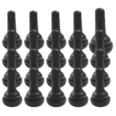 Imagem de Waziaqoc 20 peças TR415 hastes de válvula de pneu, hastes de válvula de encaixe sem câmara, substituição de comprimento padrão de borracha preta, compatível com furos de aro de 0,625 polegadas para