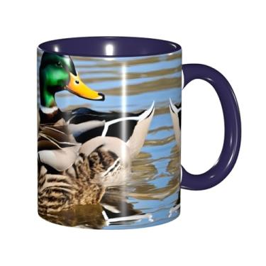 Imagem de Zeraoke Mallard Duck Print Canecas de café criativas, personalizadas, presente para família, tamanho de 325 ml, unissex