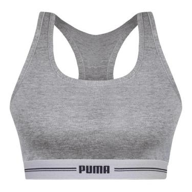 Imagem de Top Nadador Puma Cotton Feminino, Cinza, Preto, P