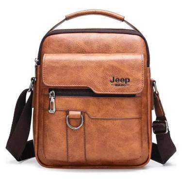 Imagem de Bolsa de Couro Crossbody Masculina Estilo Transversal Tiracolo Casual e Elegante