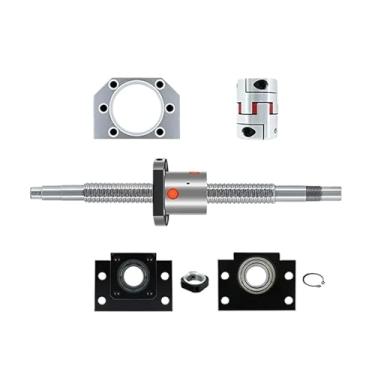 Imagem de CNC 25 mm SFU DFU 2505 2510 Kit de conjunto de fuso esférico com porca dupla única + suporte BKBF20 + alojamento de porca DSG25H + acoplamento D40L66 (SFU2510 porca única, 2250 mm)