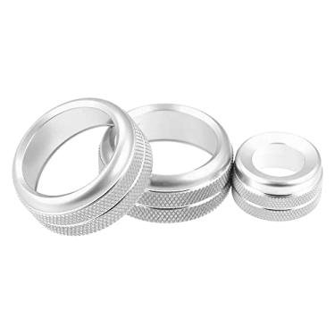 Imagem de A ABSOPRO Capa de anel de botão de volume de áudio CA para console de carro para BMW F20 F22 F30 F31 F32 F33 F80 F82 F87 1 2 3 3GT 4 Series Tom prateado (conjunto de 3)