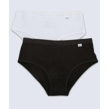 Imagem de Kit 2 Calcinhas Cintura Alta DelRio-80609, Branco, Preto, G