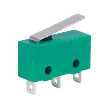 Imagem de KW4-3Z-3 Micro Limit Switch SPDT NO NC 3 Terminais Momentâneos Curtos Retos Tipo Alavanca Verde Acessórios (com alça)