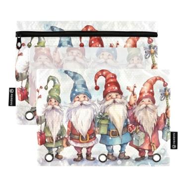 Imagem de Wassud Gnomos de Natal com presentes, pacote com 2 pastas, pastas de bolso com 3 furos, organizador de fichários para casa, escritório