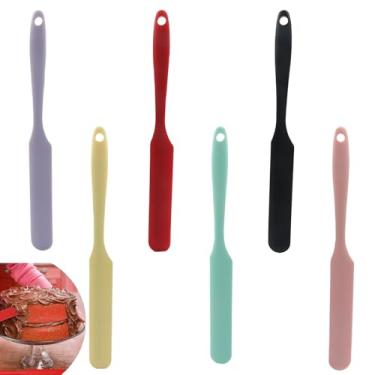 Imagem de Zorveiio 6 espátulas de silicone para jarras, conjunto de espátulas de silicone de 23 cm, antiaderentes, resistentes ao calor, pequeno creme de manteiga, ferramenta de raspador de mistura para uso na
