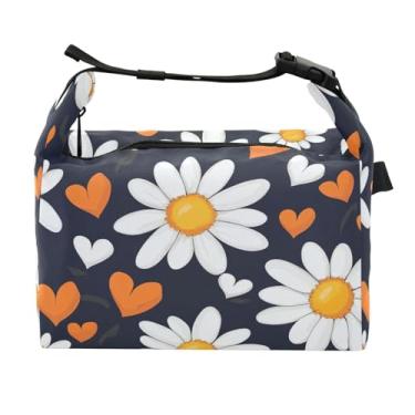 Imagem de STAYTOP Linda lancheira de pétalas de margarida com fivela, lancheira isolada para meninos e meninas, lancheira térmica para trabalho escolar