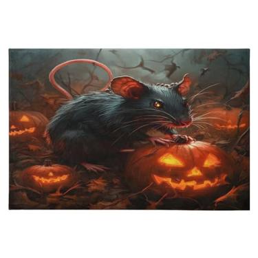 Imagem de CEBUGI Tapete de área 60 x 90 cm macio lavável tapete antiderrapante com suporte de borracha tapetes de área de Halloween para sala de estar, quarto, decoração de casa