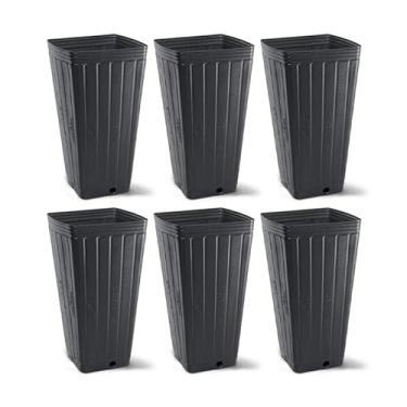 Imagem de Kit Vaso Plástico 7 Litros Planta Quadrado Preto - Ideal para Plantas, Flores e Cultivo Indoor (6)