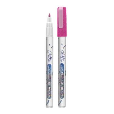 Imagem de Marcador Multisuperficies Vibes Glitter 1.0 Ponta Triangular Tris Rosa
