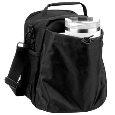 Imagem de Linkidea Bolsa de armazenamento com isolamento de pano Oxford, recipiente portátil para lata com ombro, bolsa de garrafa engrossada de grande capacidade, compatível com jarra de comida Stanley de 890