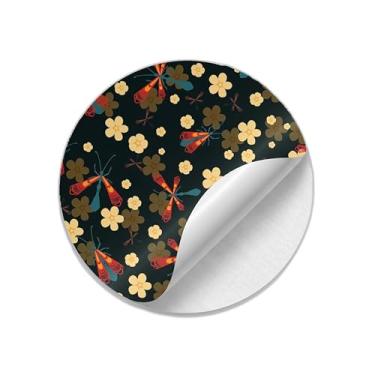 Imagem de Adesivos Redondos Autocolantes Ano Novo 25 Unidades Besouros Coloridos - Tamanho 30x30cm