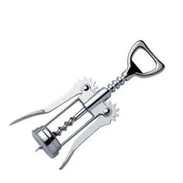 Imagem de Saca Rolhas Abridor de Vinho Profissional Inox – Abre Fácil Rolha Natural e Sintética Garçom