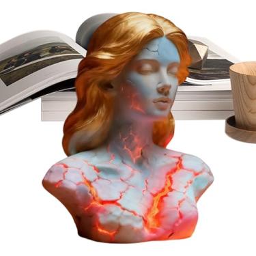 Imagem de Luminária de Mesa Estatueta - Ornamento De Escultura Alma Rachurada 3D,Luminária Decorativa para Escritório,Para Casa Escritório Sala de Estar Quarto de Dormir Mesa de Cabeceira Toucador