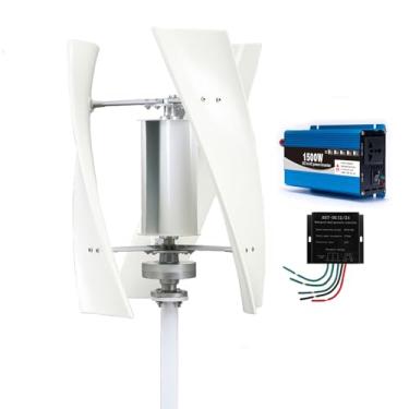 Imagem de HUIZHITENGDA Kit de Turbinas Eólicas Portáteis de 1500W para Exterior, Gerador de Energia com 3 Pás 12V 24V 48V 220V Adequado para Áreas de Vento/Solar/Ruas/Montanhas com Controlador MPPT,48v