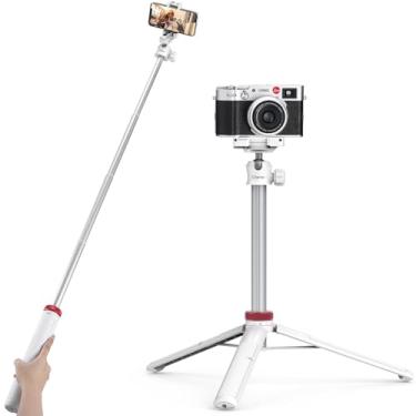 Imagem de ULANZI MT-44 Tripé para Celular, 150cm com Clip 2 em 1 e Cabeça Esférica 360° Extensível para iPhone/Sony/Canon/DJI Osmo Action, Tripé de Viagem Leve, Branco