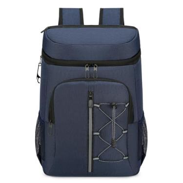 Imagem de Mochila Isolada para Cooler de Macia e Confortável Leve Camping com Grande Compartimento Principal Armazenamento Bolsos Malha Lateral Bolsa Zíper Frontal Superior Abertura Cerveja