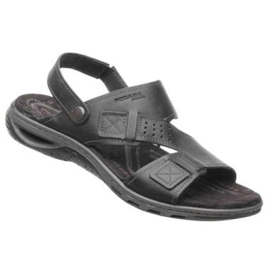 Imagem de Sandália Pegada Masculina De Couro Papete Anatômica Preta 131662, 42, 