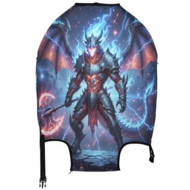 Imagem de Joisal Capa protetora de mala com desenho animado de guerreiro fofa, colorida, para viagem, para mulheres, Desenho animado de guerreiro legal, M, Fits 22-24 Inch Case, Capa de mala