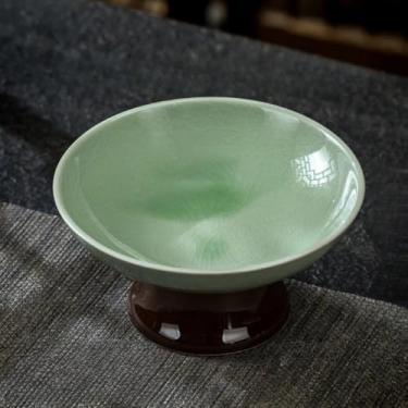 Imagem de FENNYYAR Prato de frutas de cerâmica para uso doméstico, 12 cm, prato de oferta frontal de Buda retrô estilo chinês