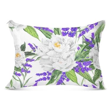 Imagem de Fronha de almofada fofa branca com zíper Queen King Size fronhas fofas extra macias para cama, tamanho king, 50,8 cm x 101,6 cm