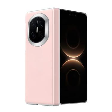 Imagem de POYUFRG Capa magnética para Huawei Mate X7, capa de couro leve e elegante anti-impressão digital com capa de proteção de dobradiça para câmera, rosa, Mate X7