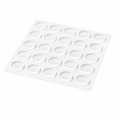 Imagem de Cartela de adesivos protetores redondos de silicone transparente com 25 unidades para móveis e superfícies
