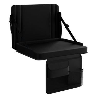 Imagem de Assentos de estádio com suporte para as costas, 1 pacote de cadeiras de arquibancada ajustáveis com encosto e assento almofadado com suporte para copos, alça de transporte e alça de ombro para eventos