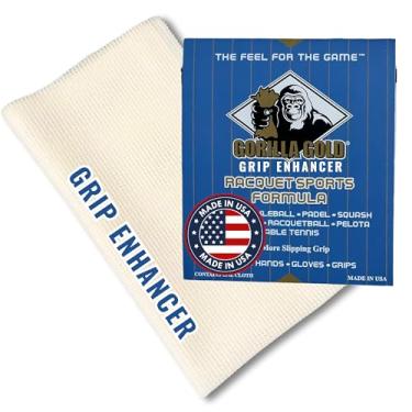 Imagem de Gorilla Gold Toalha aderente para realçador de aderência – Pano esportivo de raquete para mãos suadas no tênis, pickleball, padel, raquete, badminton, squash e mais – Solução de aderência para atletas