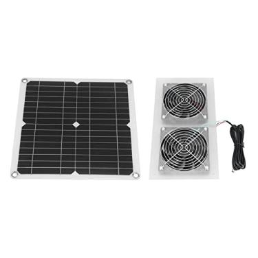 Imagem de GLOGLOW Painéis Solares Painel Solar Kit de Ventilador Duplo Com Eficiência Energética Ventilador Movido a Energia Solar para, Celeiro para, Celeiro Nan