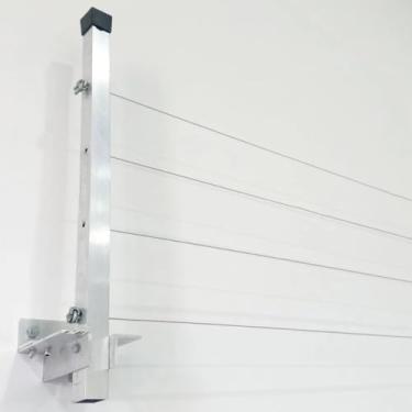 Imagem de Varal Reforçado Alumínio Retrátil De Parede Para Roupas Suporta Até 80kg