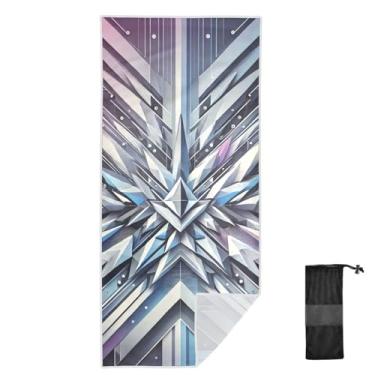 Imagem de Joitme Toalhas de praia azuis abstratas de cristal, 76 x 152 cm, toalhas de banho para meninas, toalhas de natação para adultos