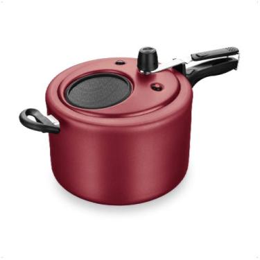 Imagem de Panela de Pressão Cereja Visor de Vidro Fechamento Interno 8L de Alumí