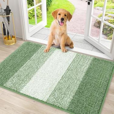 Imagem de Smiry Tapete de porta de cachorro para patas enlameadas, absorve umidade e sujeira, tapete de entrada de perfil baixo com suporte antiderrapante, capacho de entrada interna e externa para piso interno