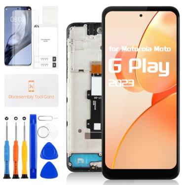 Imagem de para Motorola Moto G Play 2023 kits de display LCD, substituição de tela XT2271 XT2271-5 Conjunto de digitalizador de tela de toque de 6,5 polegadas com ferramentas de reparo (preto com moldura)