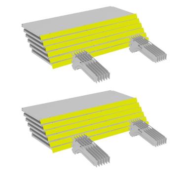 Imagem de Kit 12 Bandejas Gondola FIT 40 Branco 12X 25x90 Pe Amarelo