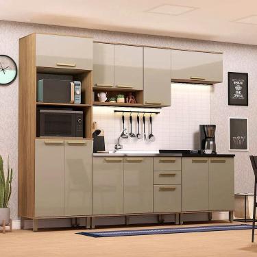 Imagem de Cozinha Modulada 5 Pecas 11 Portas 3 Gavetas S/ Tampo Luciane Isis